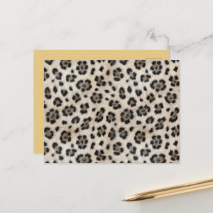 Go Wild Snow Leopard Warm Faux Fur Look Postcard