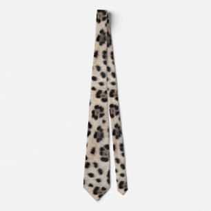 Go Wild Snow Leopard Warm Faux Fur Look  Tie