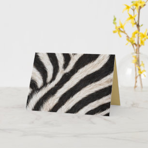 Go Wild Zebra Stripe Black White Faux Fur Look Card