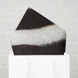 Go Wild Zebra Stripe Black White Faux Fur Look Tissue Paper
