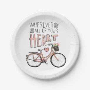 Go With All Of Your Heart – Vintage Bicycle Paper Plate