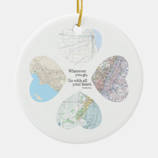 Go With All Your Heart Ceramic Tree Decoration (Front)