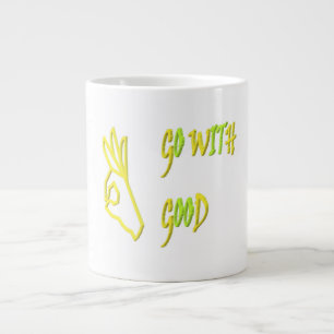 GO WITH GOOD LOGO TYPE MESSAGE DESIGN WORDS COFFEE LARGE COFFEE MUG
