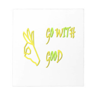 Go with Good message words design pale green Notepad