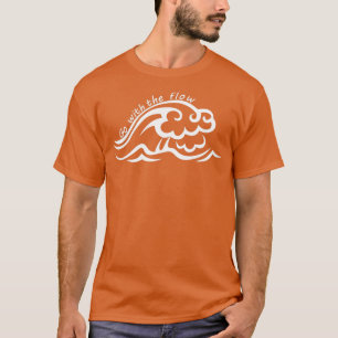 Go With The Flow Curling Waves Doodle Summer Adven T-Shirt