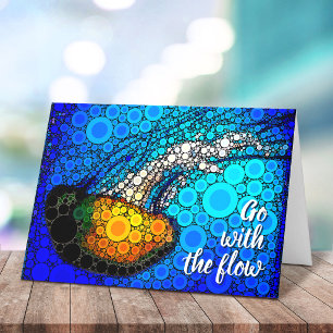 Go with the Flow Fun Ocean Jellyfish Modern Script Card