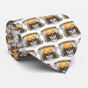 Go with the Flow (Hockey Hair) Gold Neck Tie