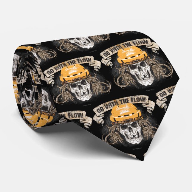 Go with the Flow (Hockey Hair) Gold Tie (Rolled)