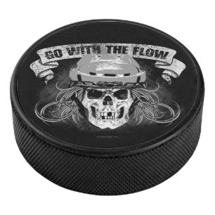 Go with the Flow (hockey hair) Hockey Puck