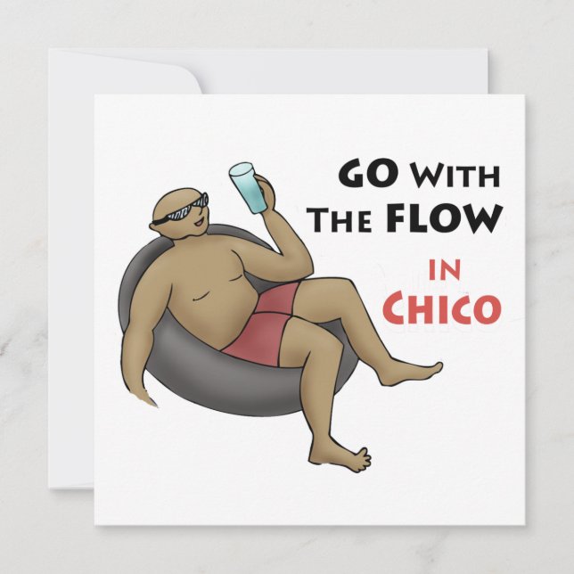 Go with the Flow in Chico Invitation (Front)