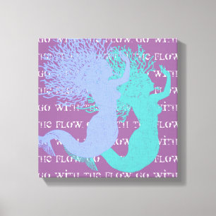 Go With The Flow Mermaids Canvas Print