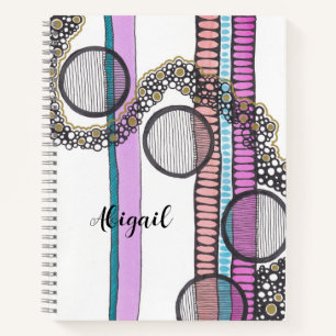Go with the flow, personalised, original artwork notebook
