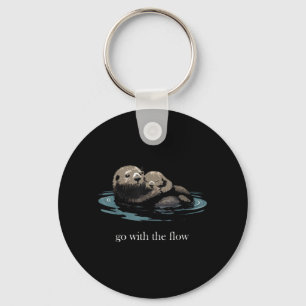Go with The Flow Sea Otter Wildlife River Animal Key Ring