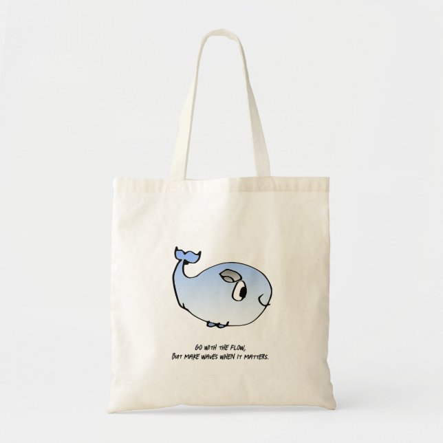 Go with the flow - Whale Tote Bag (Front)