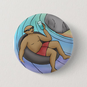 Go With The Flow with Rock Water Flower Essence 6 Cm Round Badge