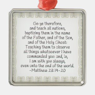 Go Ye Therefore and Teach All Nations Metal Tree Decoration