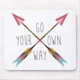 Go Your Own Way-White Mouse Mat