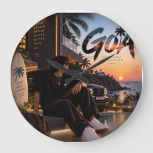 Goa • Different By Nature • Good People Bright Pla Large Clock