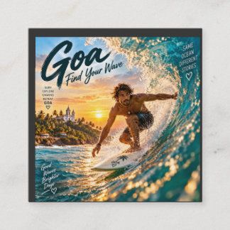 Goa – Find Your Wave Square Business Card