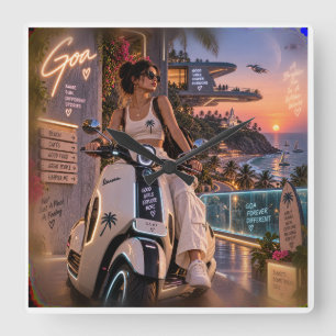 Goa Forever Different • Good Girls Explore More •  Square Wall Clock