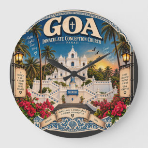 Goa Immaculate Conception Church Panaji – Vintage  Large Clock