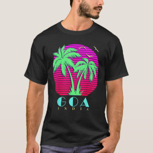 Goa India 80s Palm Trees Summer Sunset T-Shirt