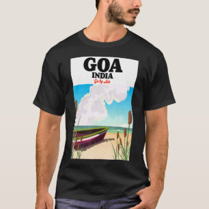 Goa India Fishing Boat Travel Poster T-Shirt