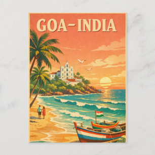 Goa, India, in a classic retro travel Postcard