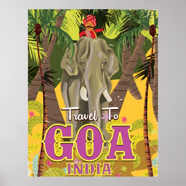 Goa India retro travel poster (Front)