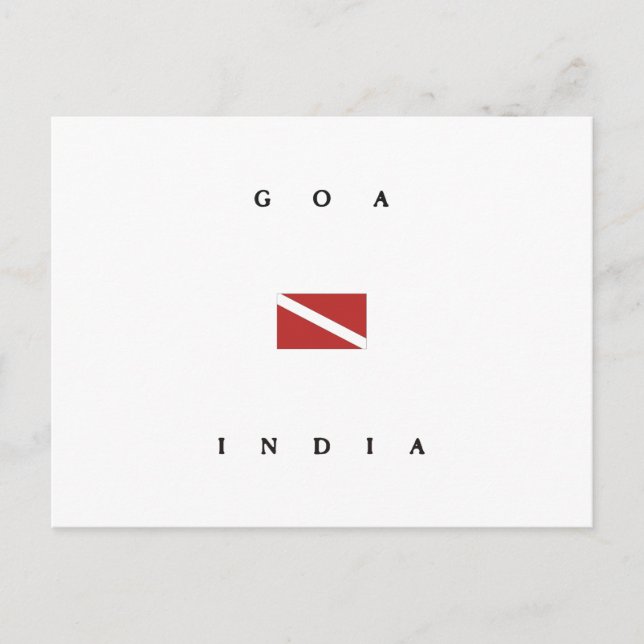 Goa India Scuba Dive Flag Postcard (Front)