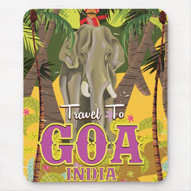 Goa India vintage travel poster Mouse Mat (Front)