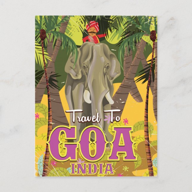 Goa India vintage travel poster Postcard (Front)