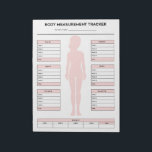 Goal Body Measurements Tracker Weight Loss Fitness Notepad<br><div class="desc">Goal Body Measurements Tracker Weight Loss Fitness Notepad for Girls. Log your progress each week with this body measurement tracker notepad. Pink Version.</div>