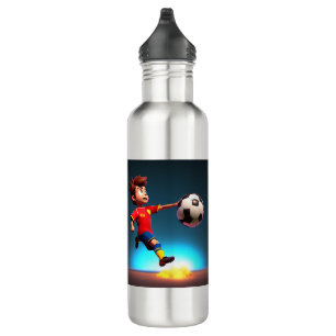 "Goal Bound: The Animated Boy's Perfect Kick" 710 Ml Water Bottle