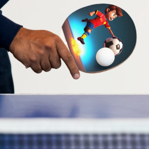 "Goal Bound: The Animated Boy's Perfect Kick" Ping Pong Paddle