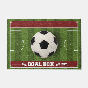 Goal Box Design Rug, Soccer Doormat