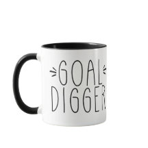 Goal Digger Black and White Mug