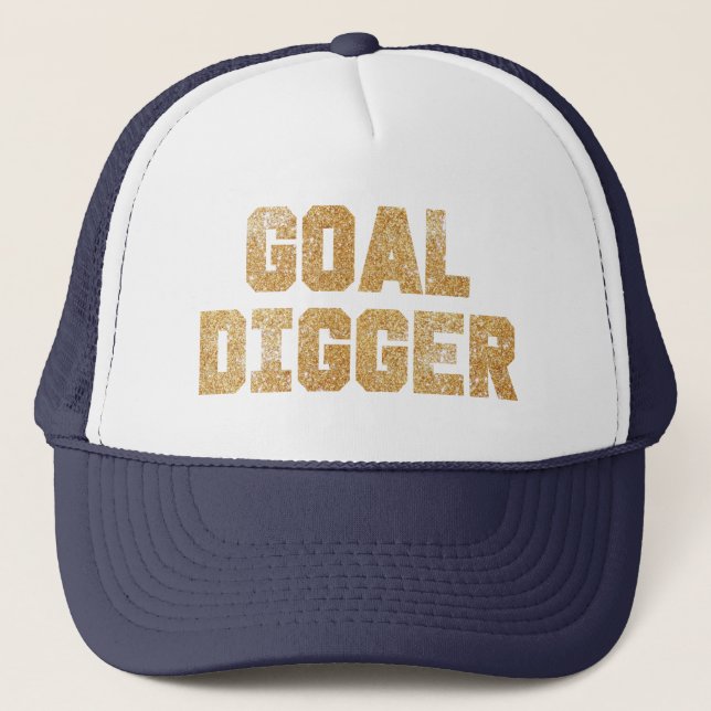Goal Digger Gold Glitter Hat (Front)