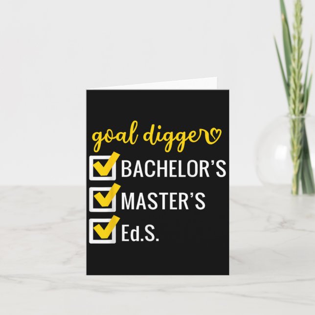 Goal Digger Inspirational Quotes Education Special Card (Front)