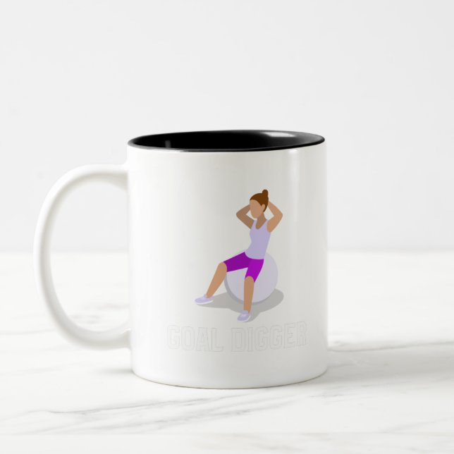 Goal Digger Woman Gym Two-Tone Coffee Mug (Left)
