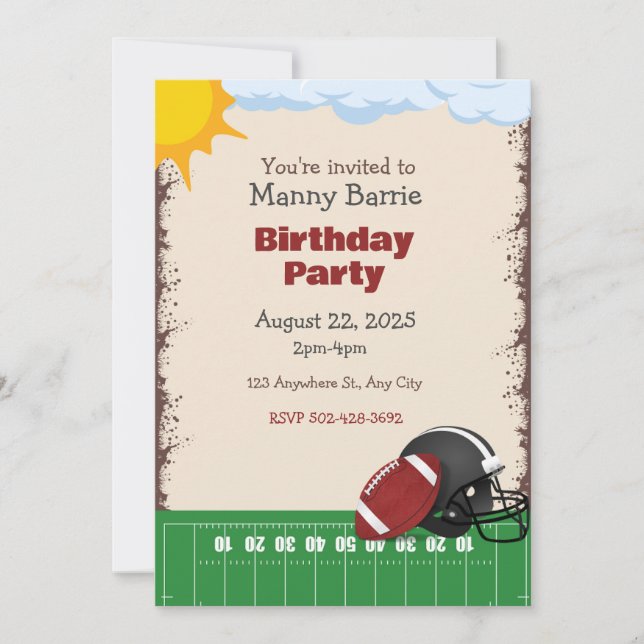 Goal! Football Frenzy Birthday Party Invitation (Front)