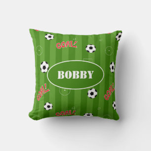 Goal Fun Cartoon Soccer Player Football Field Cushion
