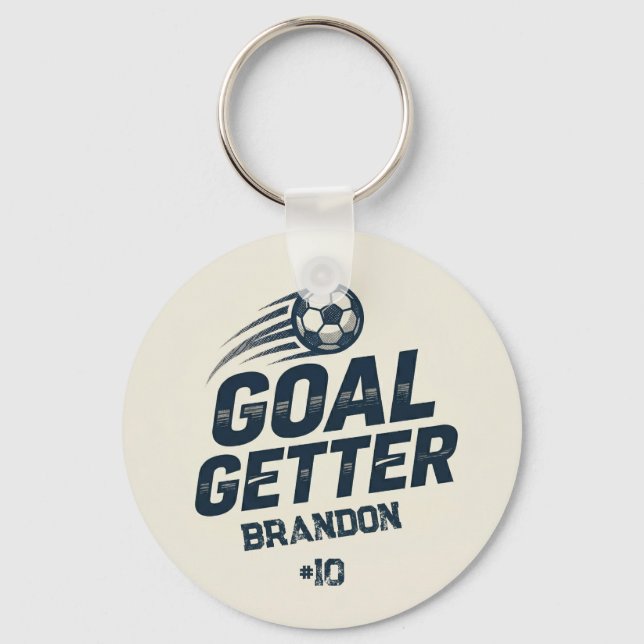 Goal Getter Distressed Player Name & Number Key Ring (Back)