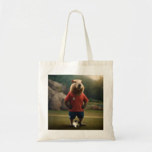 "Goal Getter: The Soccer Star Capybara" Tote Bag