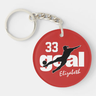 GOAL girls soccer any colour duffel tag Key Ring