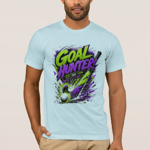 Goal Hunter Hockey, Neon Green & Purple T-Shirt