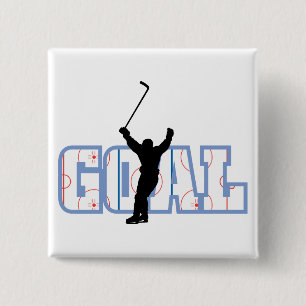 Goal - Ice Hockey Score - Sports Gifts 15 Cm Square Badge