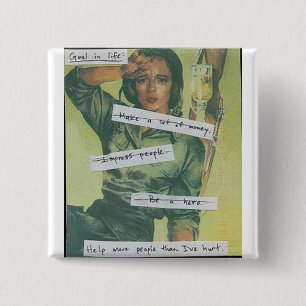 Goal in Life 15 Cm Square Badge