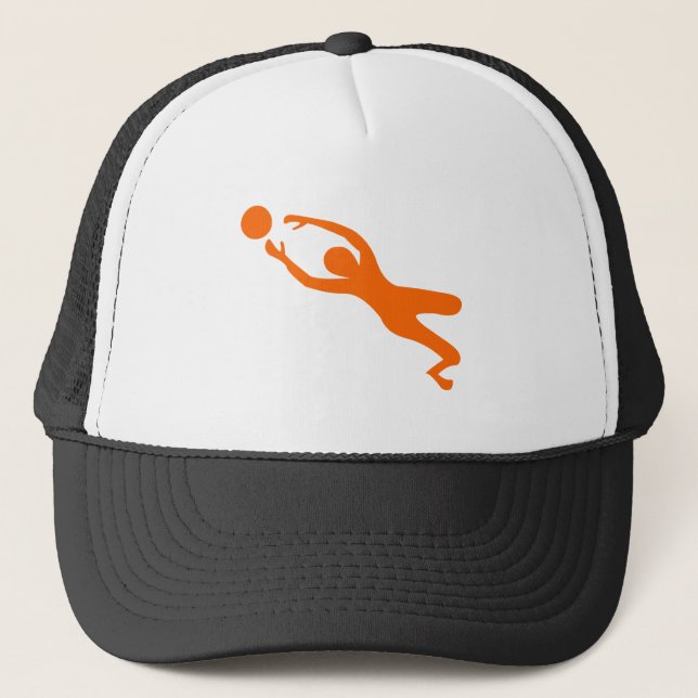 Goal Keeper - Orange Trucker Hat (Front)