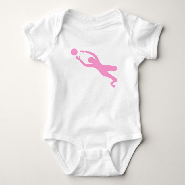 Goal Keeper - Pink Baby Bodysuit (Front)